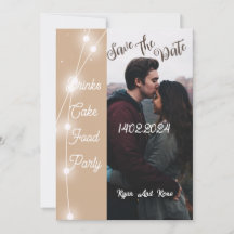 Boho,party, funny Script,Save The Date Card