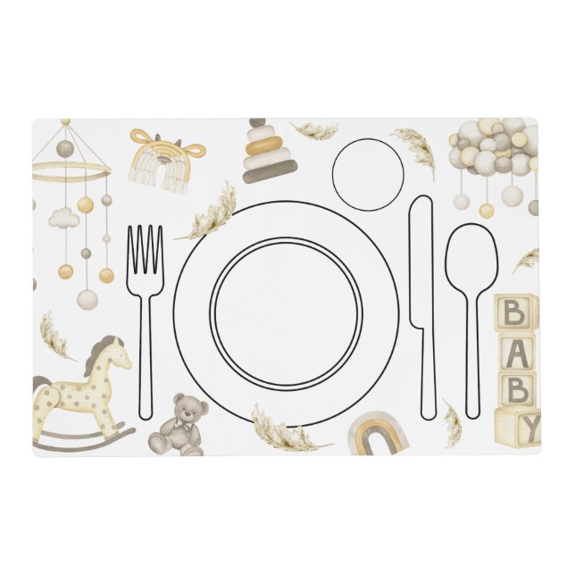 Boho Party Montessori Placemat Printable (Front)