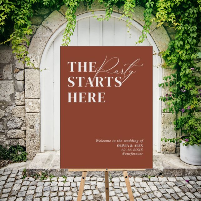 Boho Party Starts Here Wedding Welcome Script Foam Board (Creator Uploaded)