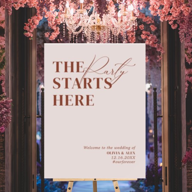 Boho Party Starts Here Wedding Welcome Script Foam Board (Creator Uploaded)