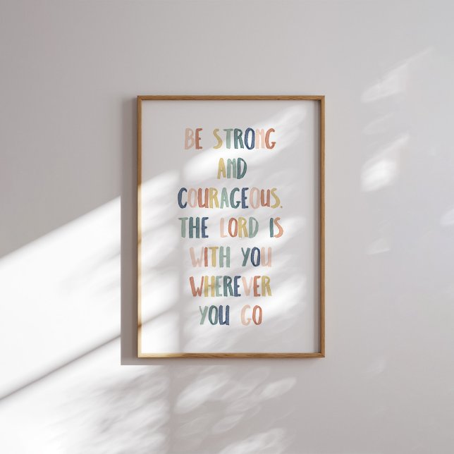 Boho pastel be strong and courageous poster (Creator Uploaded)