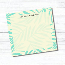 Boho Pastel Blue Palm Leaves Office