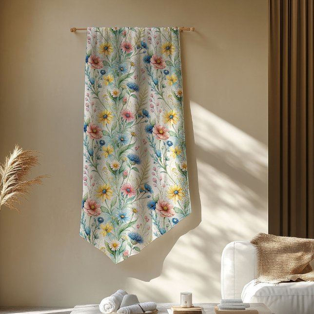 Boho Pastel Floral Blanket Gift for Her Serenity (Boho Pastel Floral Blanket Gift for Her Serenity)