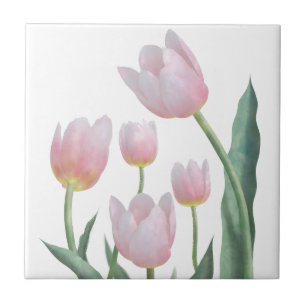 Boho Pastel Floral Ceramic Tile