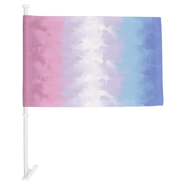 Boho Pastel Fluffy Abstract Bigender Pride Flag (Front)