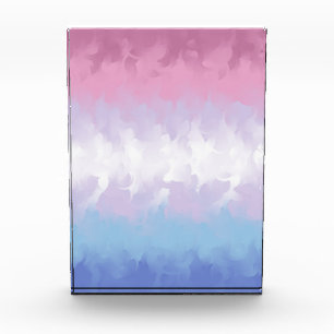 Boho Pastel Fluffy Abstract Bigender Pride Flag Acrylic Award