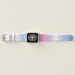 Boho Pastel Fluffy Abstract Bigender Pride Flag Apple Watch Band