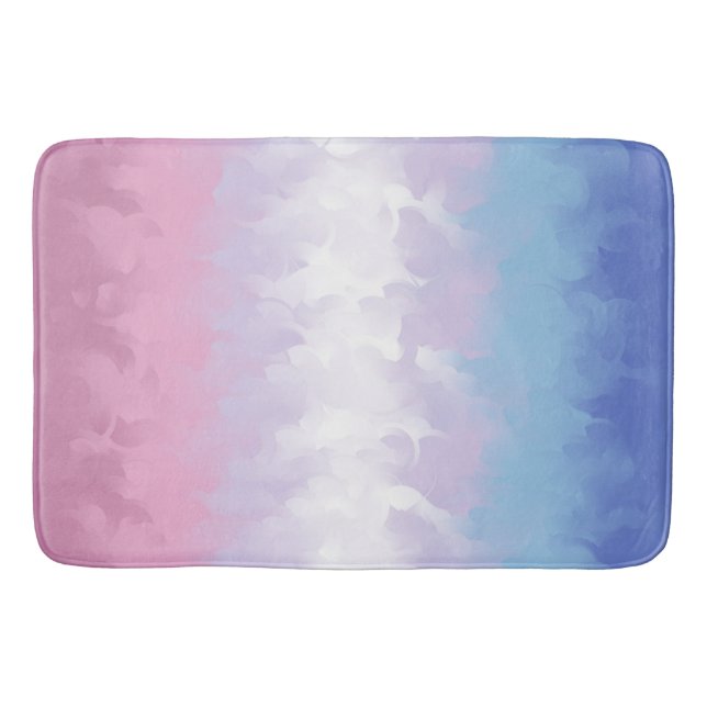 Boho Pastel Fluffy Abstract Bigender Pride Flag Bath Mat (Front)