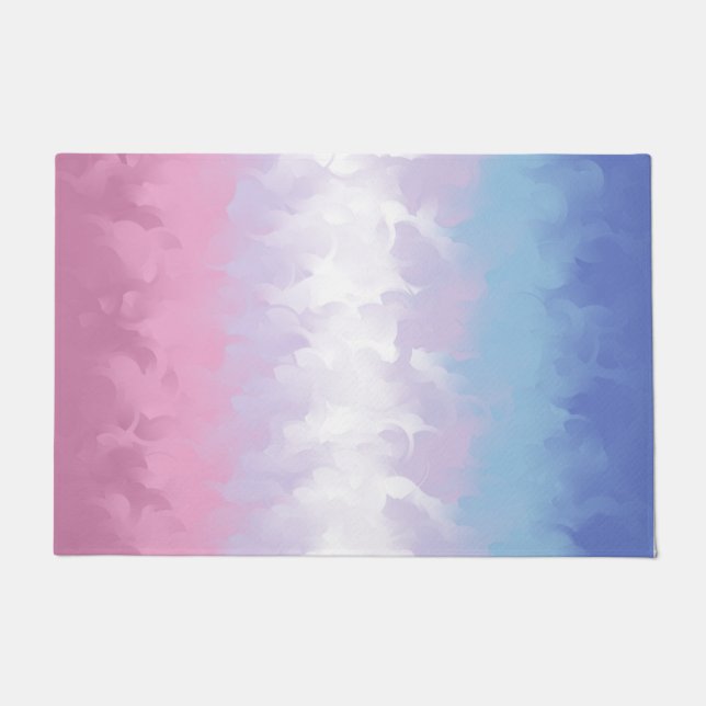 Boho Pastel Fluffy Abstract Bigender Pride Flag Doormat (Front)