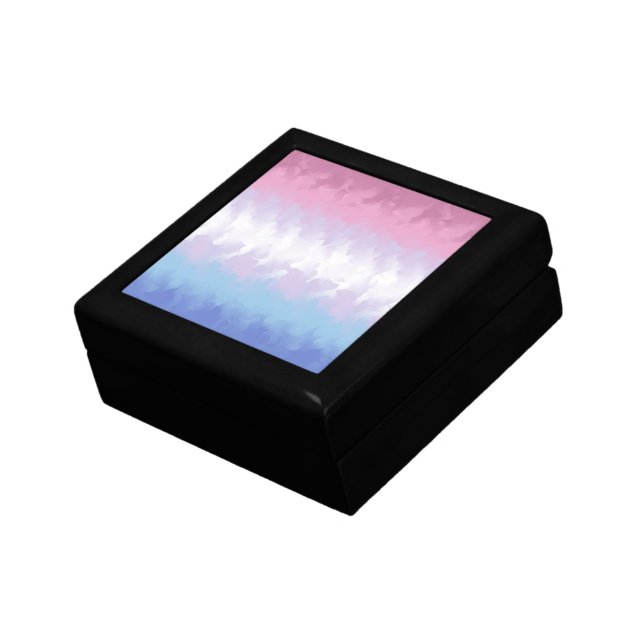 Boho Pastel Fluffy Abstract Bigender Pride Flag Gift Box (Side)