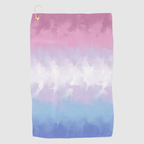 Boho Pastel Fluffy Abstract Bigender Pride Flag Golf Towel