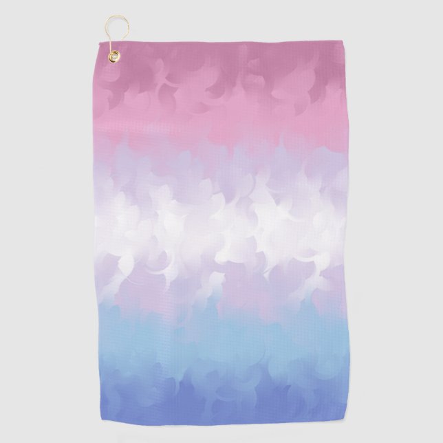Boho Pastel Fluffy Abstract Bigender Pride Flag Golf Towel (Front)