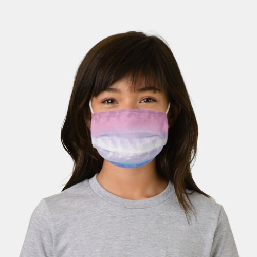 Boho Pastel Fluffy Abstract Bigender Pride Flag Kids Cloth Face Mask