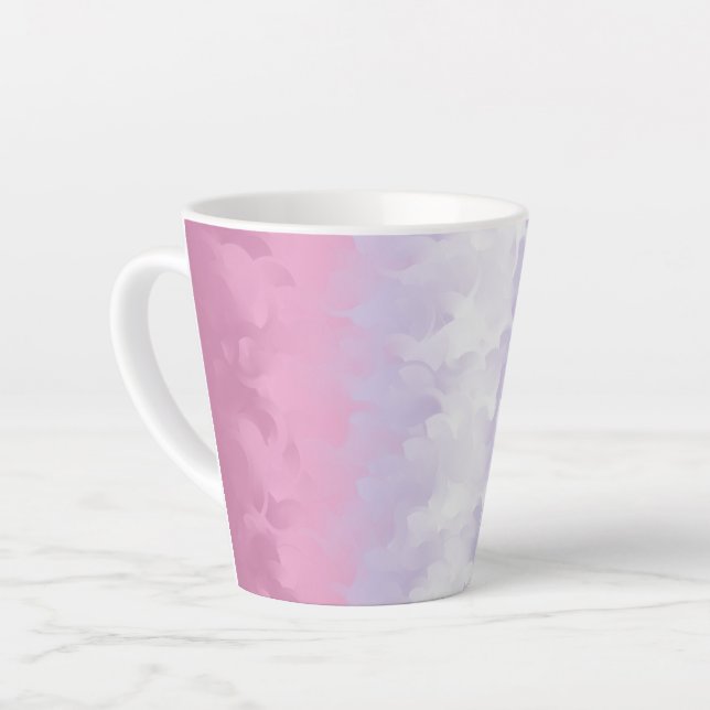 Boho Pastel Fluffy Abstract Bigender Pride Flag Latte Mug (Left Angle)
