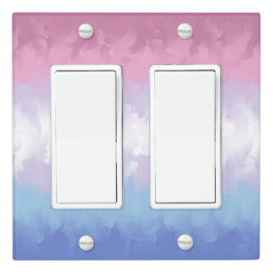 Boho Pastel Fluffy Abstract Bigender Pride Flag Light Switch Cover