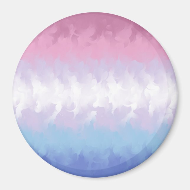 Boho Pastel Fluffy Abstract Bigender Pride Flag Magnet (Front)
