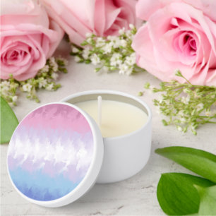 Boho Pastel Fluffy Abstract Bigender Pride Flag Mini Candle Favors