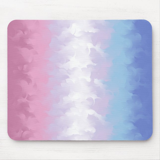 Boho Pastel Fluffy Abstract Bigender Pride Flag Mouse Pad (Front)