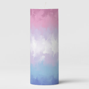 Boho Pastel Fluffy Abstract Bigender Pride Flag Pillar Candle