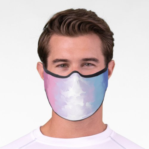 Boho Pastel Fluffy Abstract Bigender Pride Flag Premium Face Mask