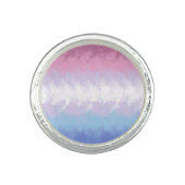 Boho Pastel Fluffy Abstract Bigender Pride Flag Ring (Front)