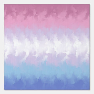 Boho Pastel Fluffy Abstract Bigender Pride Flag Sign