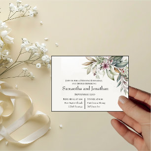 BOHO Pastel Garden Colors Wedding Rehearsal Invitation