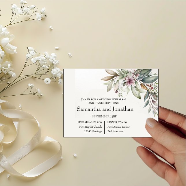 BOHO Pastel Garden Colors Wedding Rehearsal Invitation (Creator Uploaded)