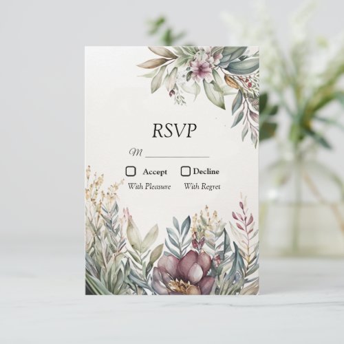 BOHO Pastel Garden Colors Wedding RSVP