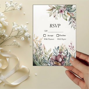 BOHO Pastel Garden Colors Wedding RSVP Card