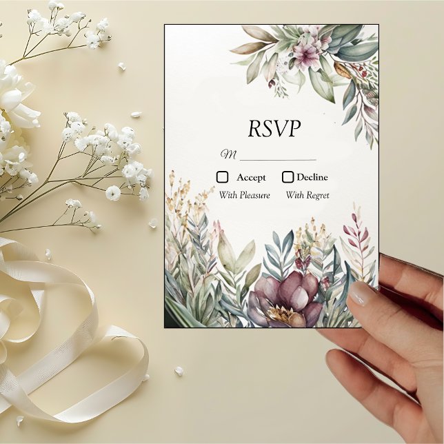 BOHO Pastel Garden Colors Wedding RSVP Card (Creator Uploaded)
