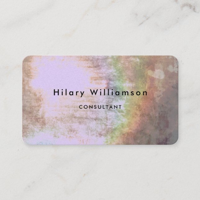 Boho Pastel Lavender Grunge  Business Card (Front)