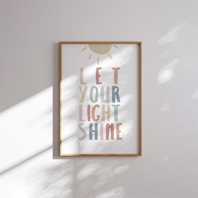 Boho pastel let your light shine print (Creator Uploaded)