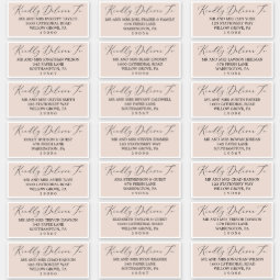 Boho Pastel Peach Wedding Guest Address Labels | Zazzle