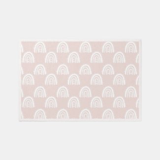 Boho Pastel Pink Scandinavian Rainbow Kids Nursery