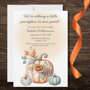 Boho Pastel Pumpkins Baby Shower Invitation