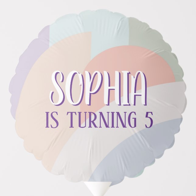 Boho Pastel Rainbow Birthday Balloon (Front)