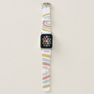 Boho Pastel Rainbow Personalized Apple Watch Band