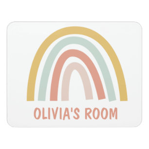 Boho Pastel Rainbow Personalized Door Sign