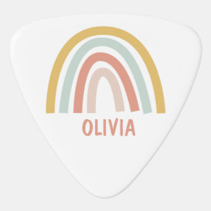 Boho Pastel Rainbow Personalized Guitar Pick