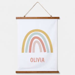 Boho Pastel Rainbow Personalized Hanging Tapestry