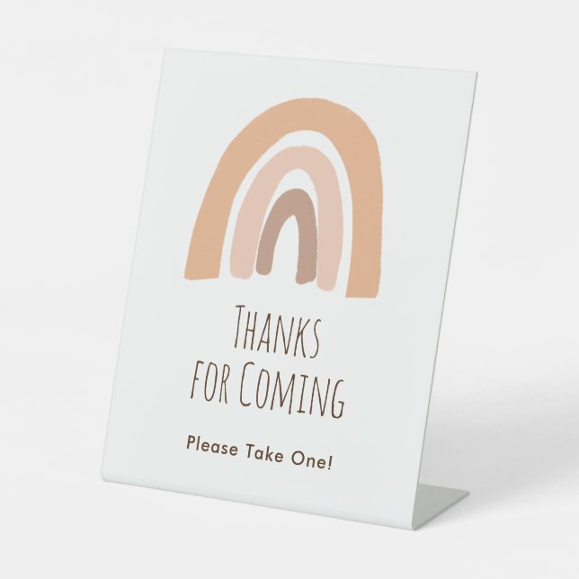 Boho Pastel Rainbow Thanks For Coming Treats Sign (Front)