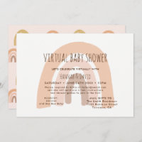 Boho Pastel Rainbow Virtual Baby Shower Invitation