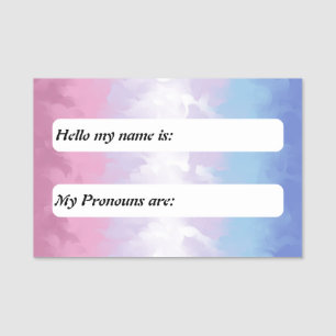 Boho Pastel Soft Customizable Bigender Pride Flag Name Tag