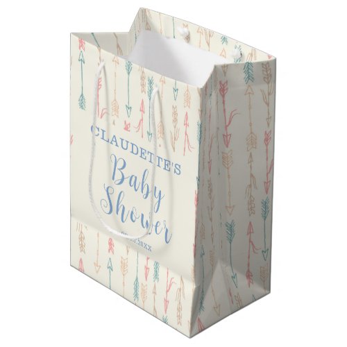 Boho Pastel Tribal Arrow Baby Shower Medium Gift Bag