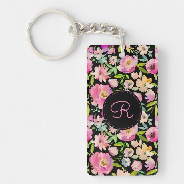 Boho Pastel Watercolor Keychain (Front)