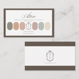 Boho Pastel Wedding Attire Color Palette Enclosure Card