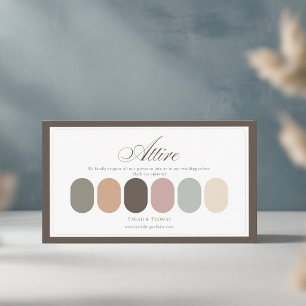 Boho Pastel Wedding Attire Color Palette Enclosure Card