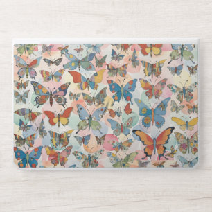 Boho Patchwork Butterflies Floral Pastels HP Laptop Skin