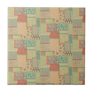 Boho Patchwork Ceramic Tile